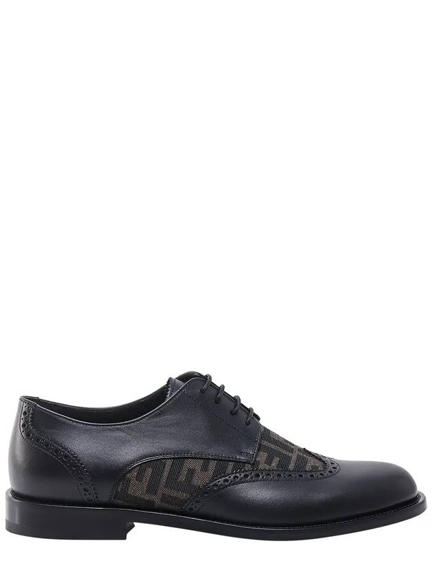 Luxury Fendi Leather Lace Up Derby Black