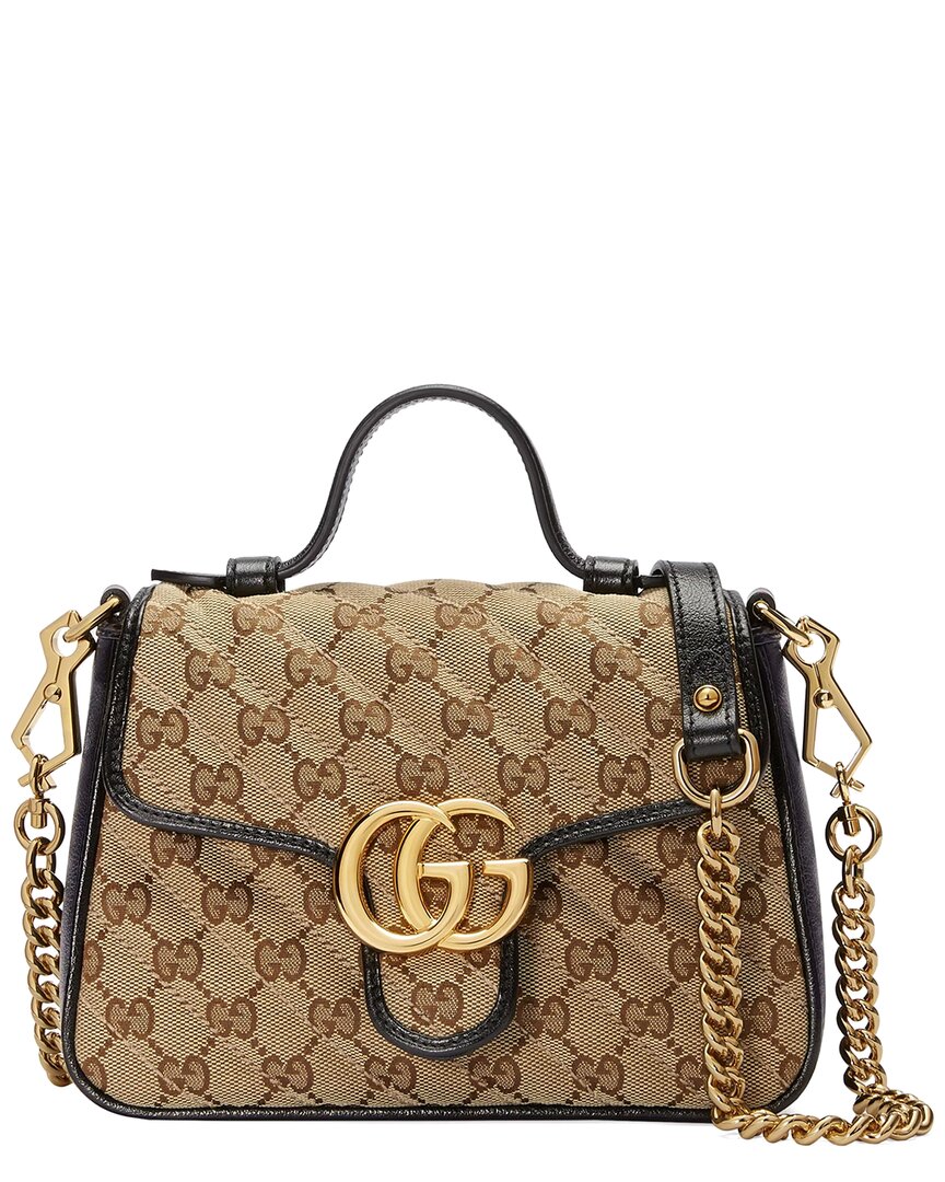 Gucci GG Marmont Mini Canvas & Leather Top Handle Shoulder Bag