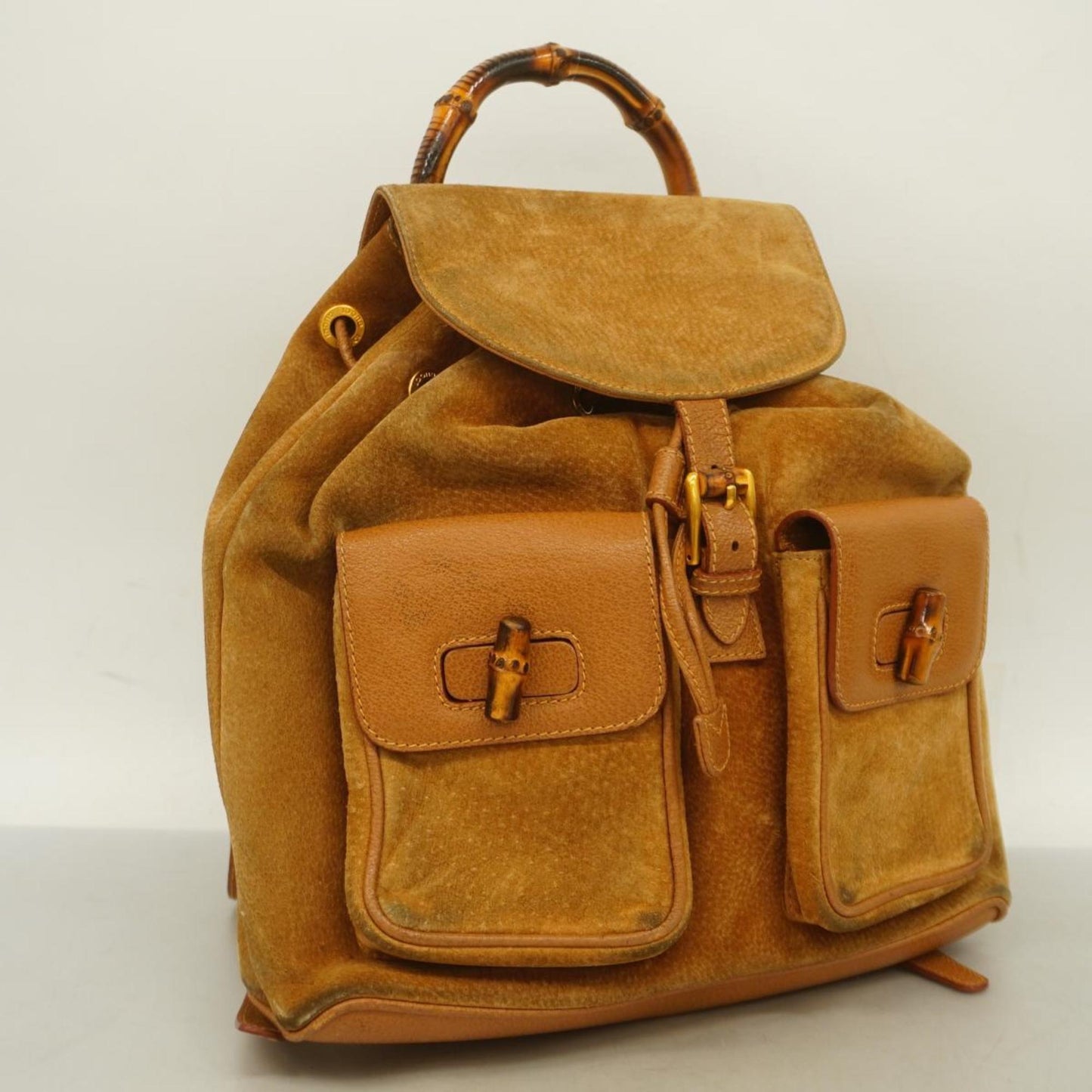 Luxury Gucci Trending 2025 Bamboo  Suede Backpack Bag ()