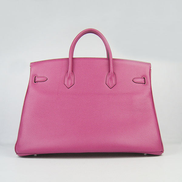 Luxury Hermes Birkin 35cm Togo Leather Handbags 6099 Peach Silver