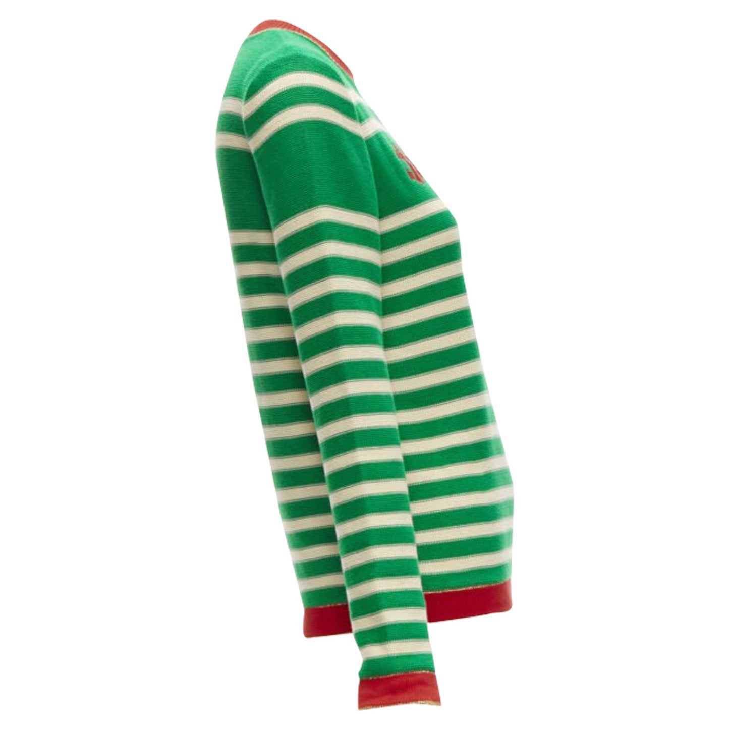 Gucci sailor intarsia embroidery striped sweater