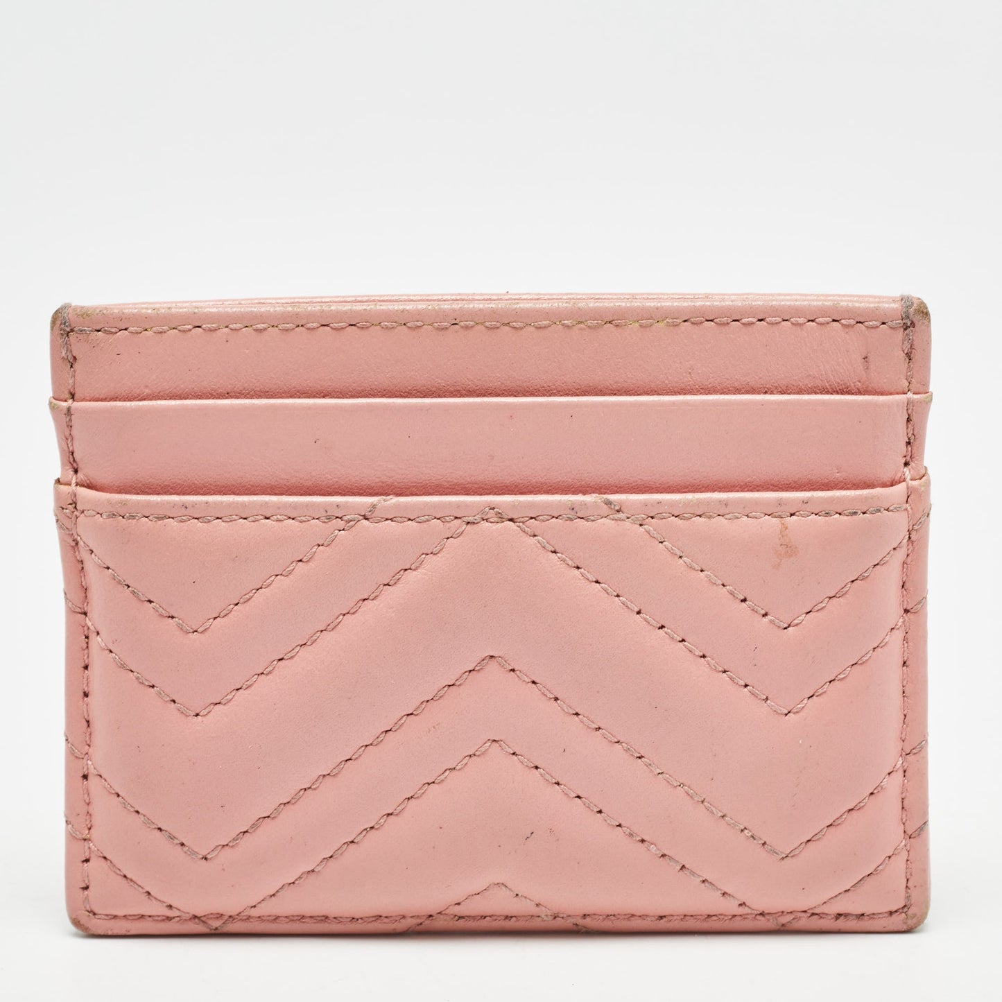 Luxury Gucci Trending 2025 Pink Matelass&eacute; Leather Gg Marmont Card Holder..