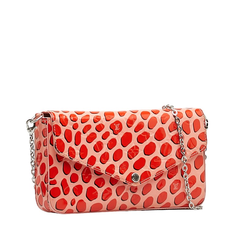 Louis Vuitton Monogram Vernis Jungle Pochette Felice Shoulder Bag M62359 Pink Patent Leather  Louis Vuitton