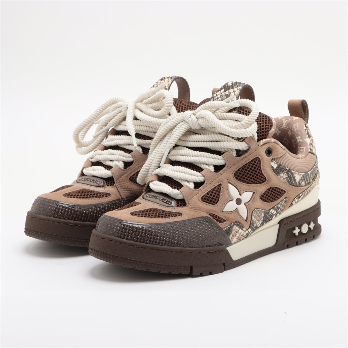 Louis Vuitton LV Skate Line 23 Years Pyson x Suede Trainers 8 1/2 Men Brown GO0233 Monogram Mini