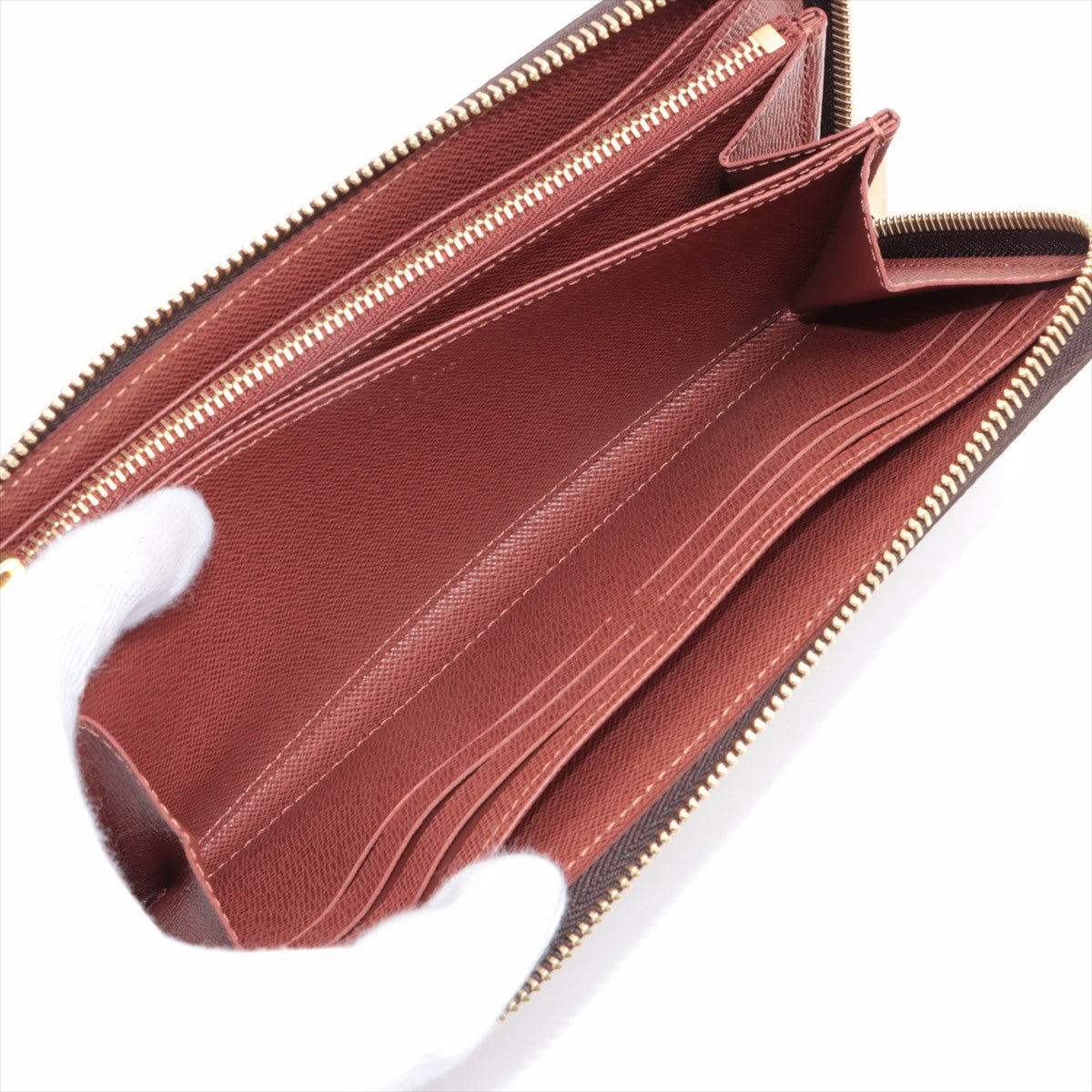 Louis Vuitton Monogram  Wallet M42616 Brown Round Zip Wallet