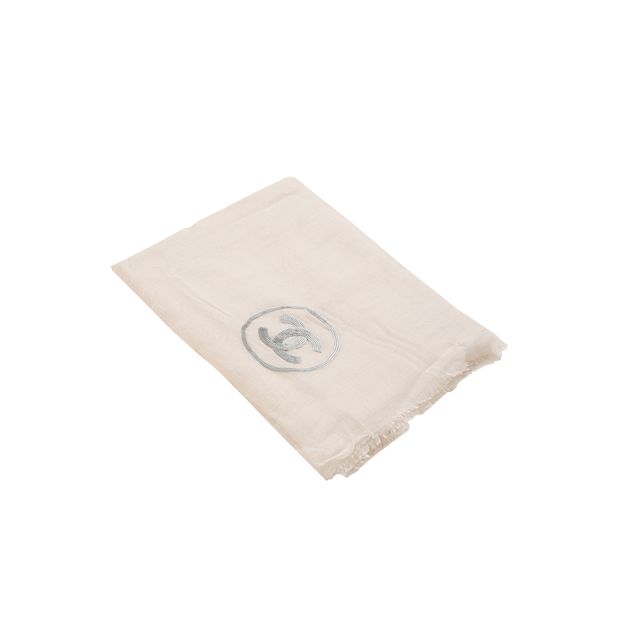 Luxury Chanel Glitter Logo Shawl