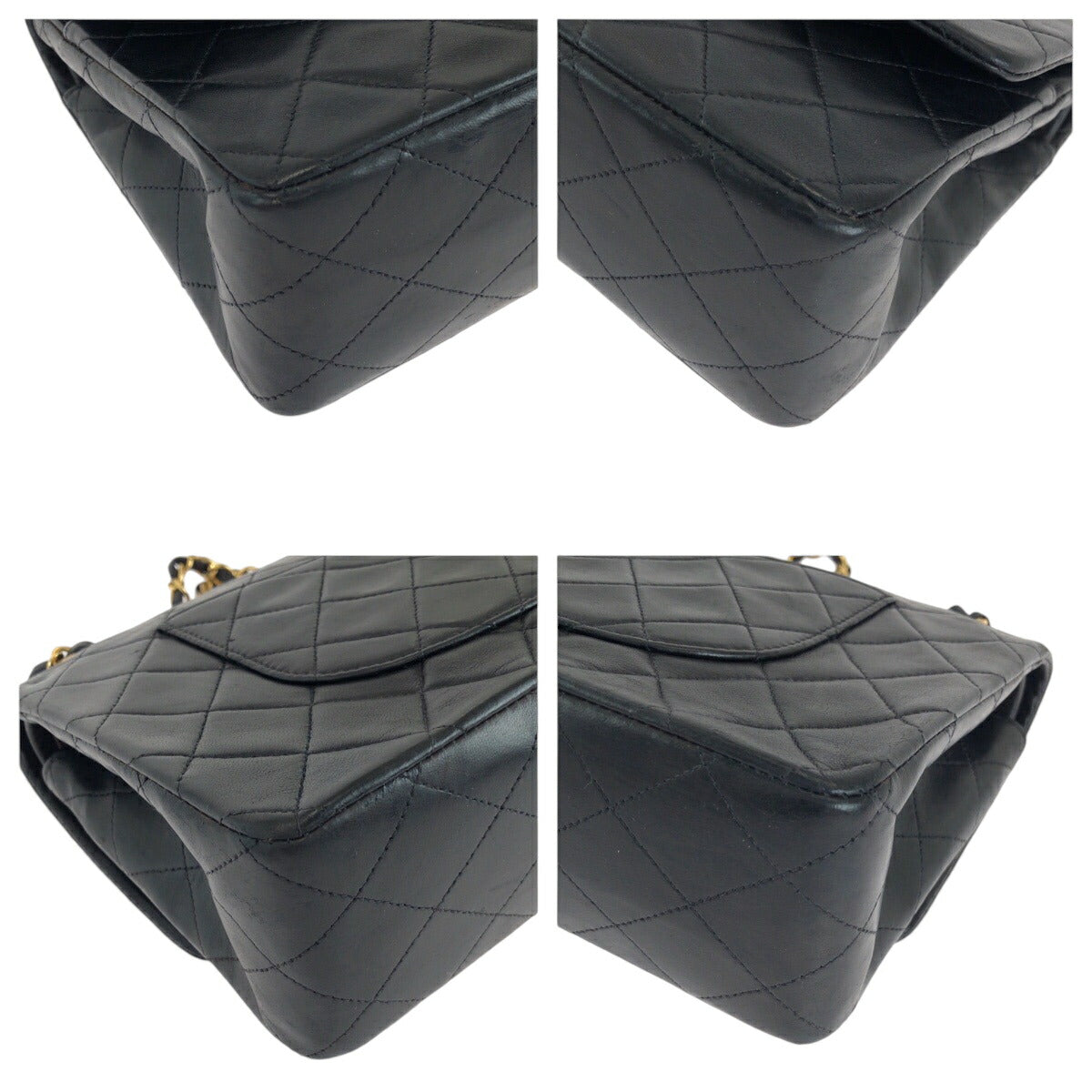 Chanel Lambskin Matelasse W Flap Shoulder Bag