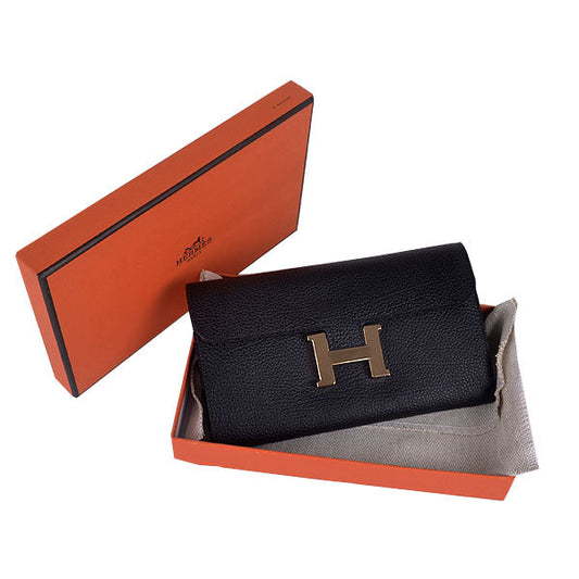 Luxury Hermes Wallet H6023 Wallet Black