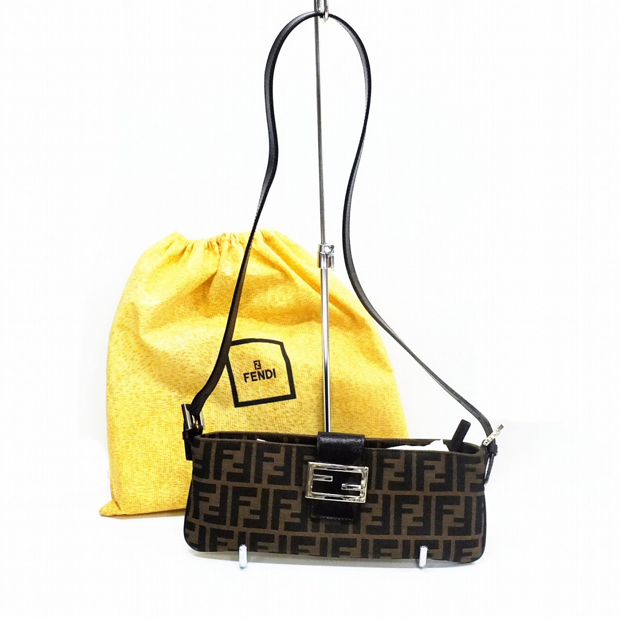 Luxury FendiZucca Canvas Shoulder Bag - '10s
