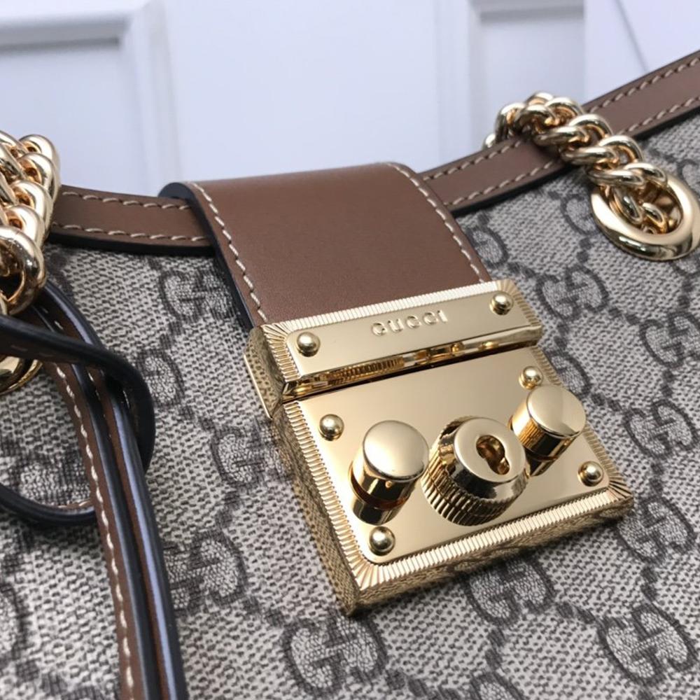Luxury Gucci Padlock small GG shoulder bag