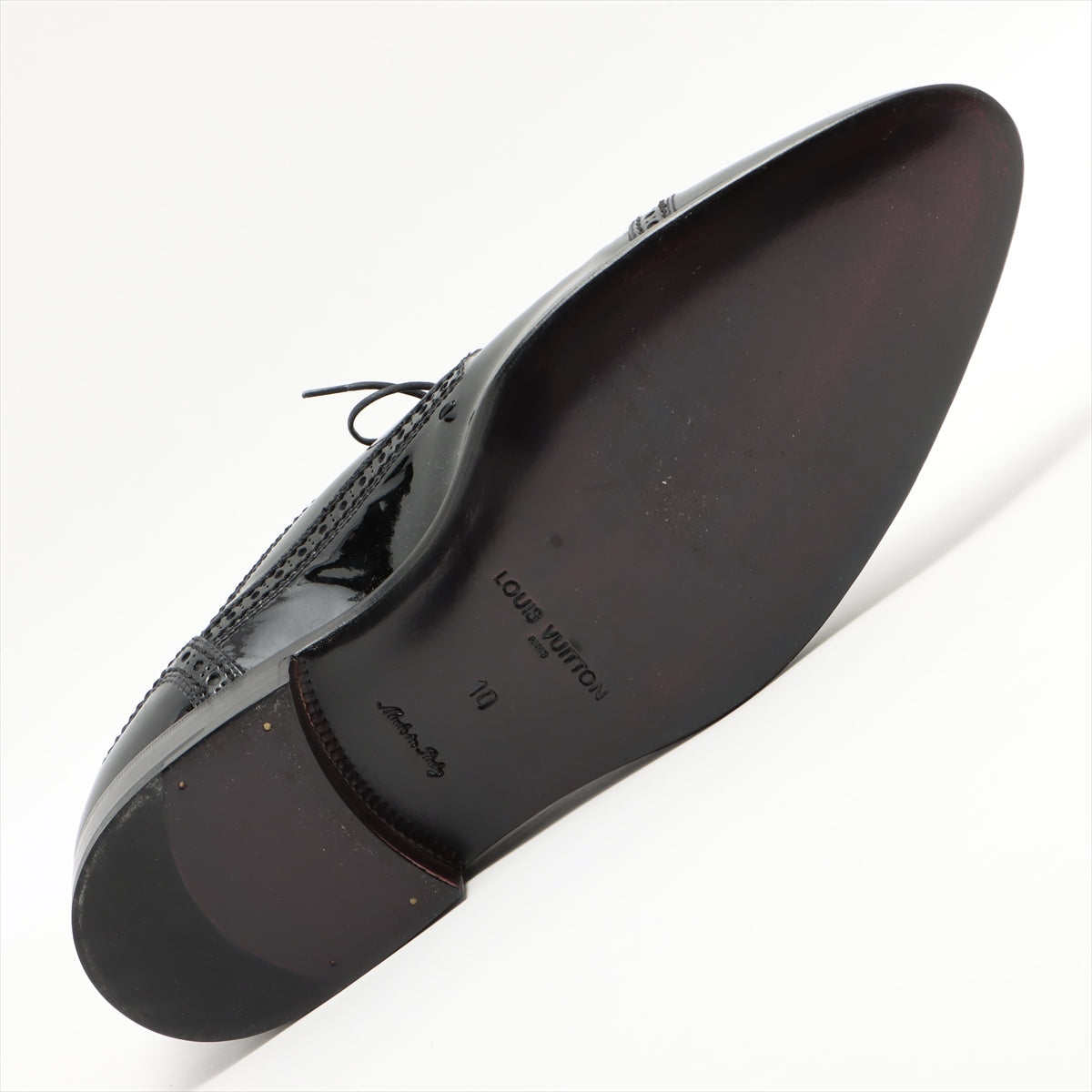 Louis Vuitton 08 Patent Leather Leather Shoes 10 Men Black NI0028