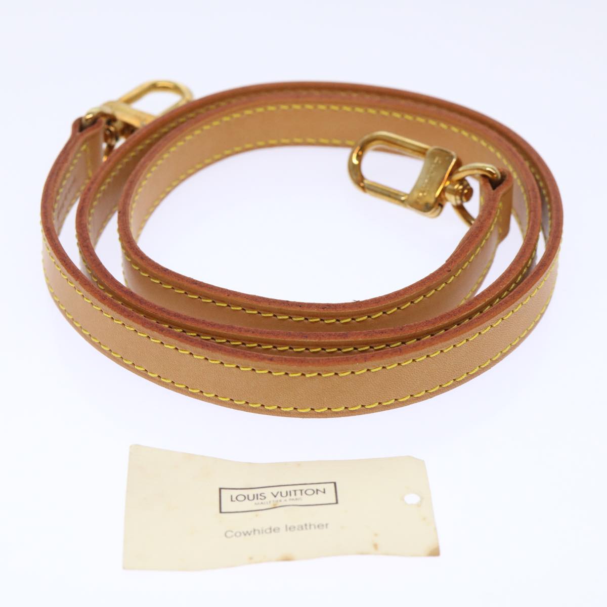 LOUIS VUITTON Shoulder Strap Leather 35.8"" Beige LV 50676