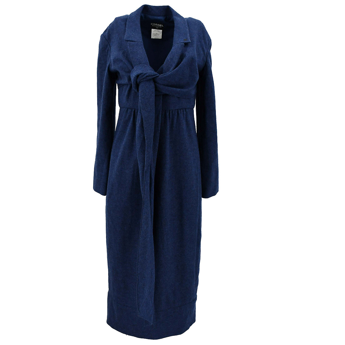 Luxury Chanel Coat Dress Blue 98A #40