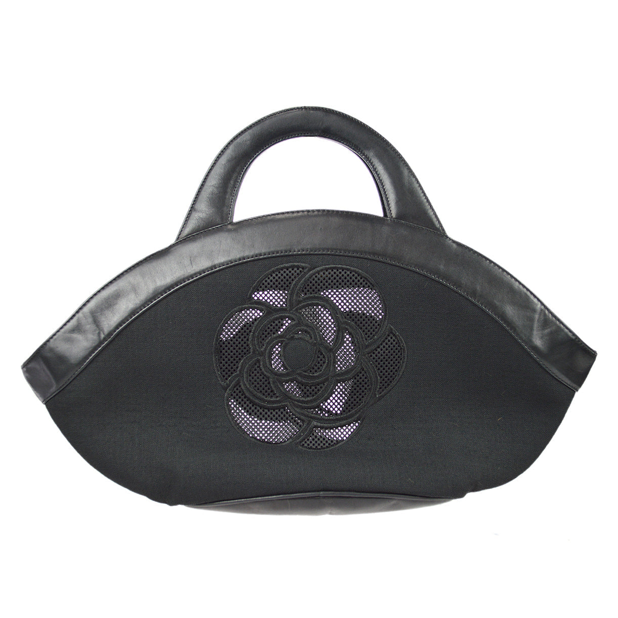 Luxury Chanel 2001-2003 Camellia Handbag Black