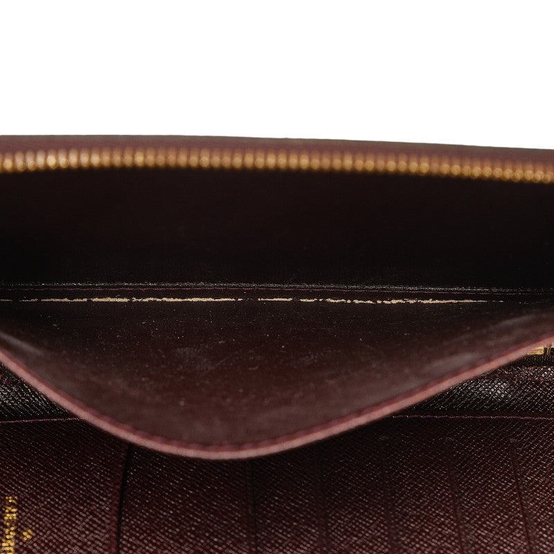 Louis Vuitton Taiga Agenda Geod Roundfassner Long Wallet M30616 Acai Berry Wine Red Leather  Louis Vuitton