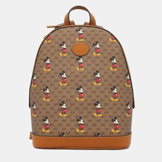 Luxury Gucci Trending 2025 Beige Canvas Disney Backpack