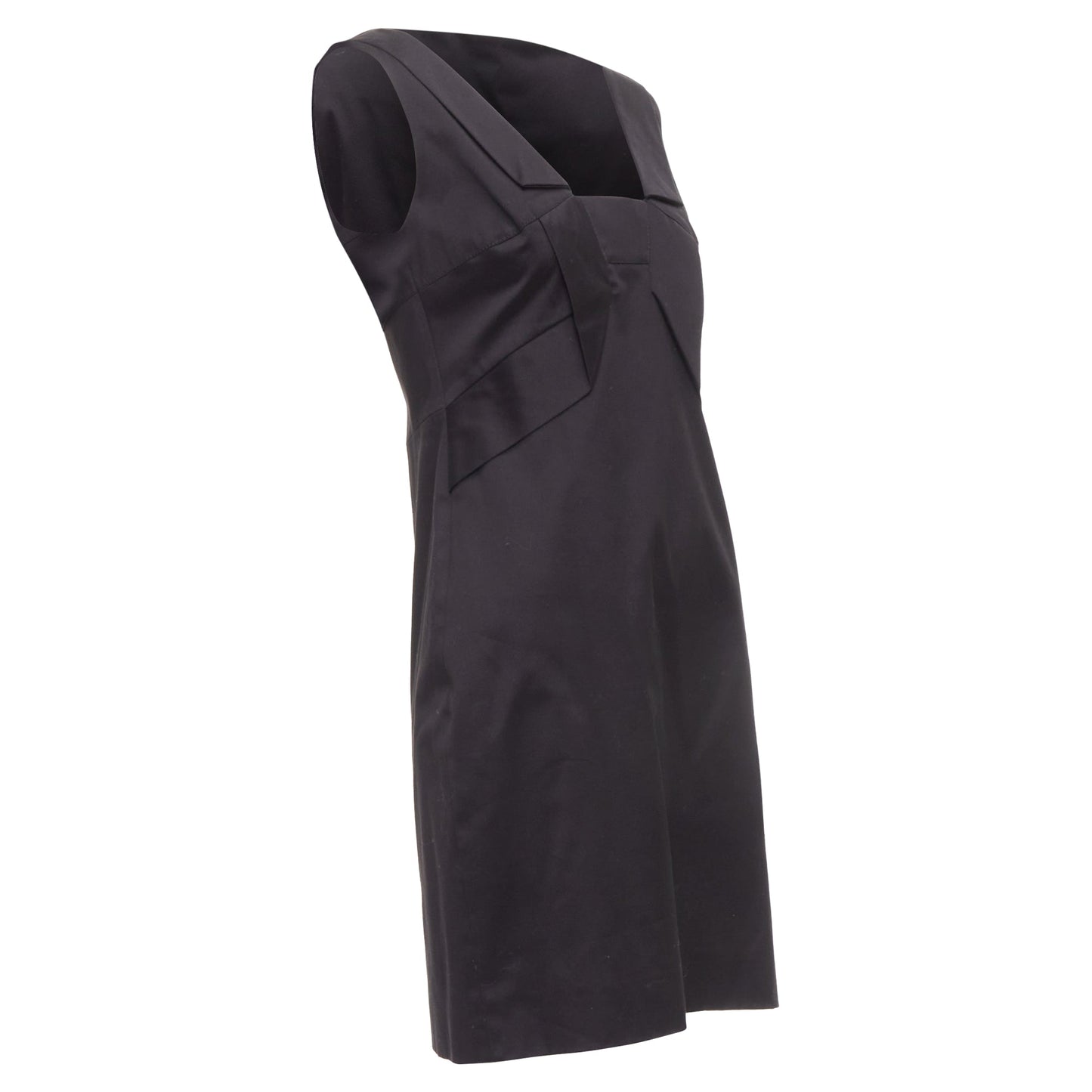 Gucci Cotton Origami Pleat Square Neckline Shift Dress