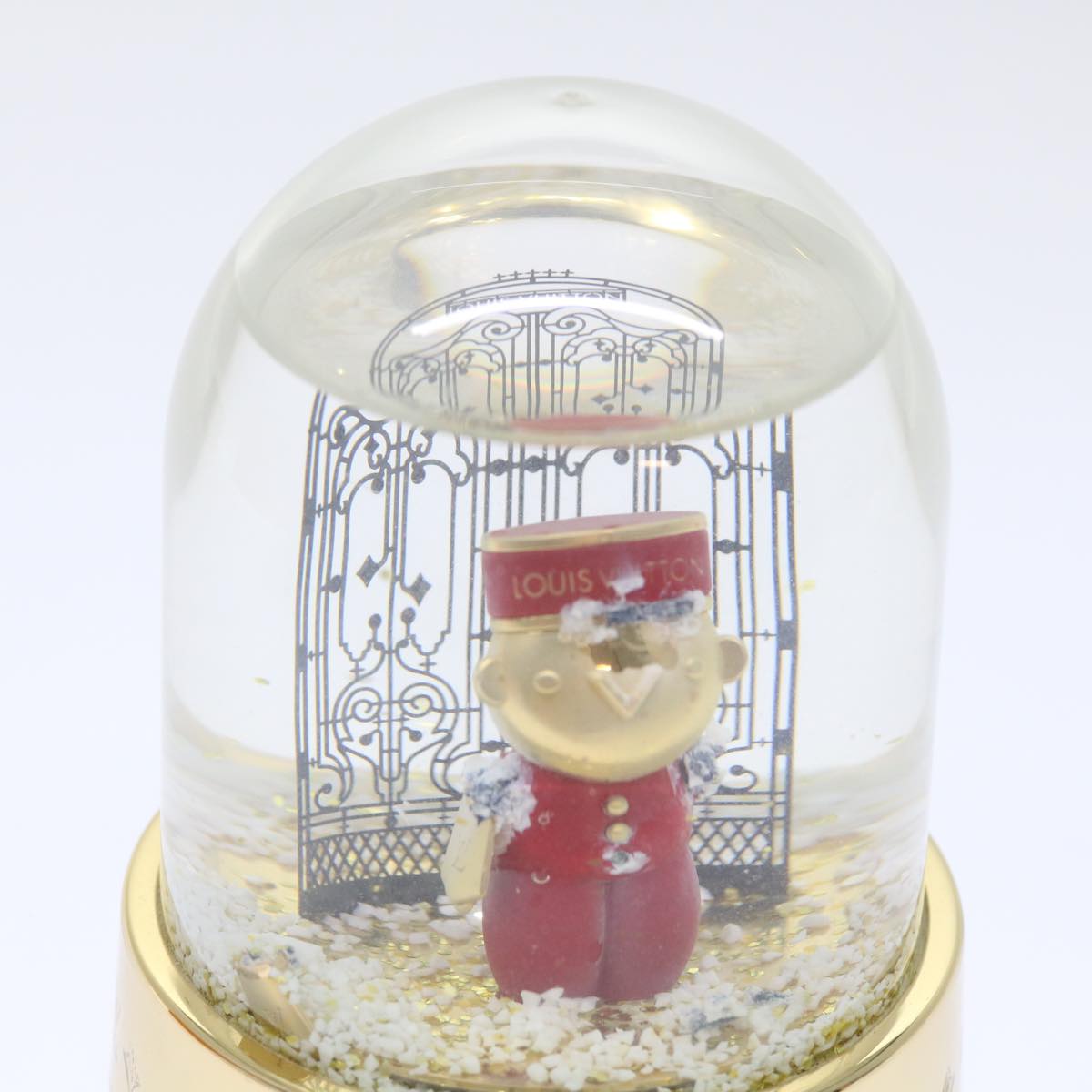 LOUIS VUITTON Gaston Snowball Snow Globe Clear Gold GI0550 LV 51069