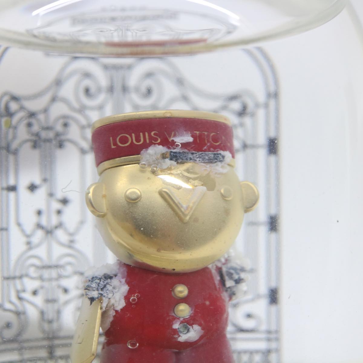 LOUIS VUITTON Gaston Snowball Snow Globe Clear Gold GI0550 LV 51069