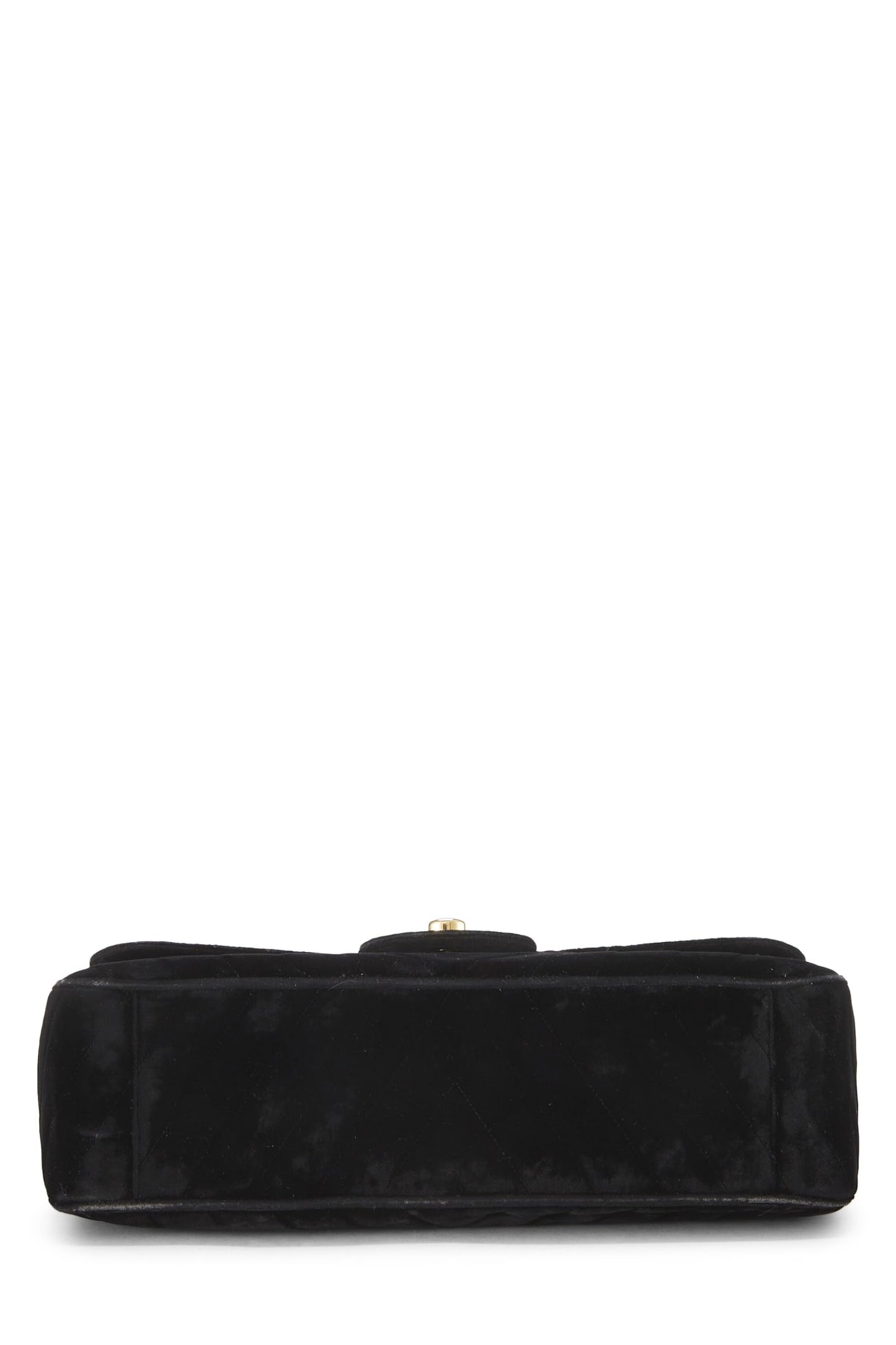 Chanel,  Black Velvet Chevron Flap Maxi, Black