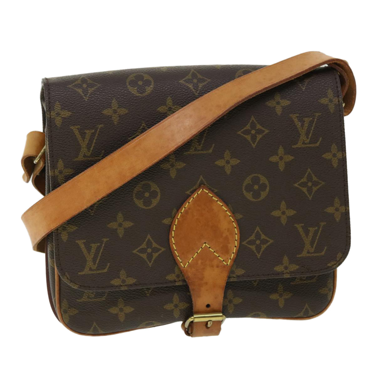 LOUIS VUITTON Monogram Cartouchiere MM Shoulder Bag M51253 LV 51166