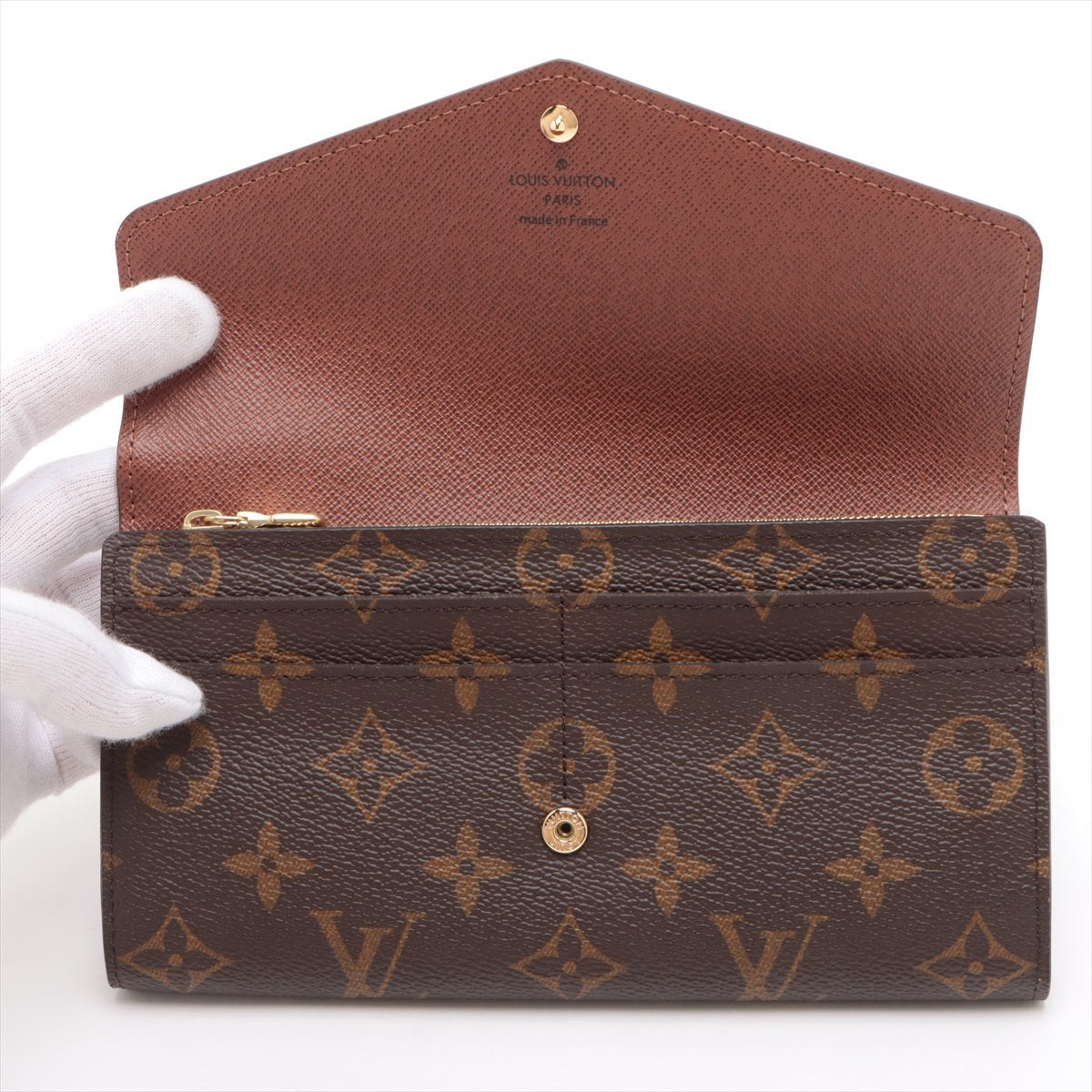 Louis Vuitton Monogram Portfolio Sarah M60531 Brown Long Wallet