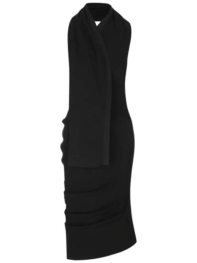 Luxury Fendi asymmetric halterneck sleeveless dress FZDC27ARV4_F0GME