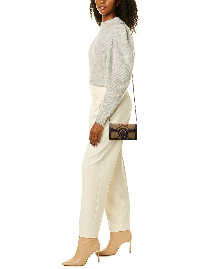 Gucci Dionysus Super Mini Jumbo GG Canvas & Leather Shoulder Bag