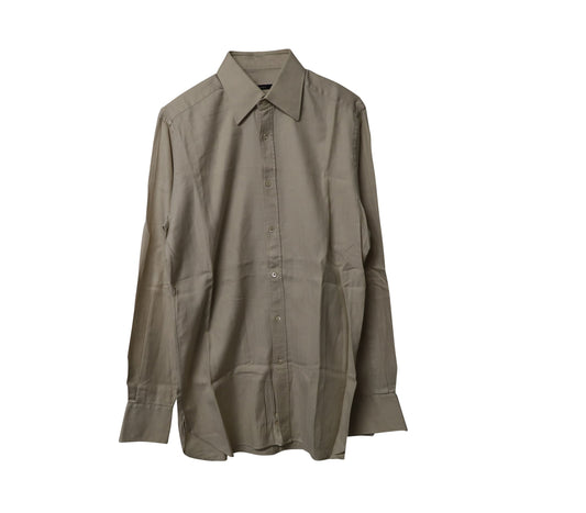 Luxury Gucci Trending 2025 Button Down Shirt in Beige Cotton