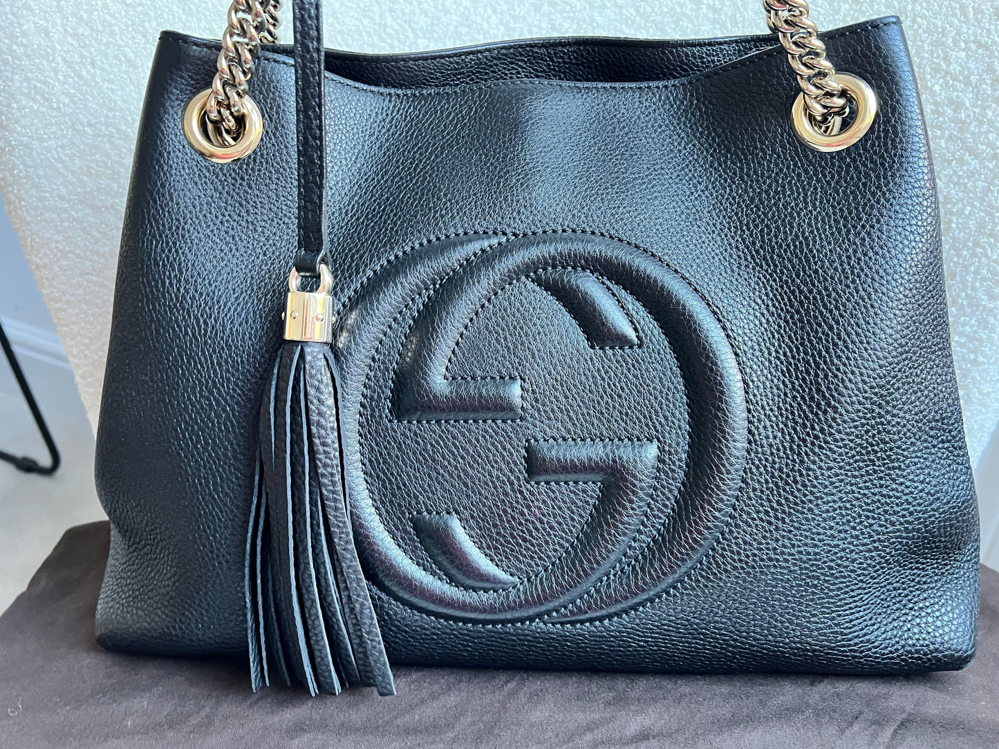Luxury Gucci Trending 2025 Black Soho Chain Tote