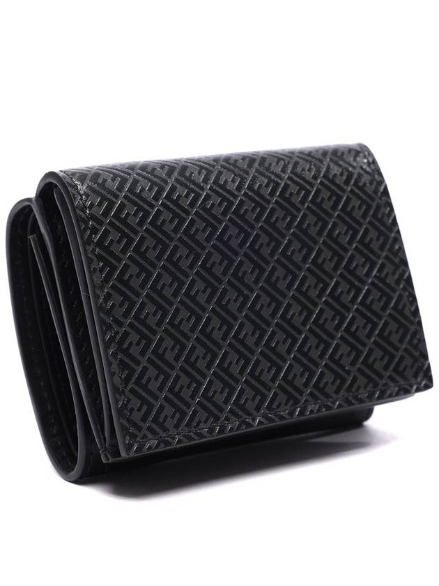 Luxury Fendi Micro FF Half Wallet Black