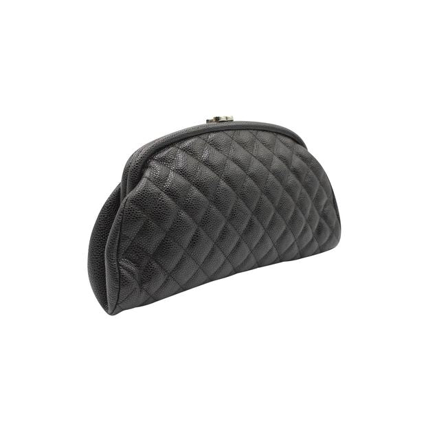 CHANEL Timeless Clutch in Black Quilted Caviar Leather