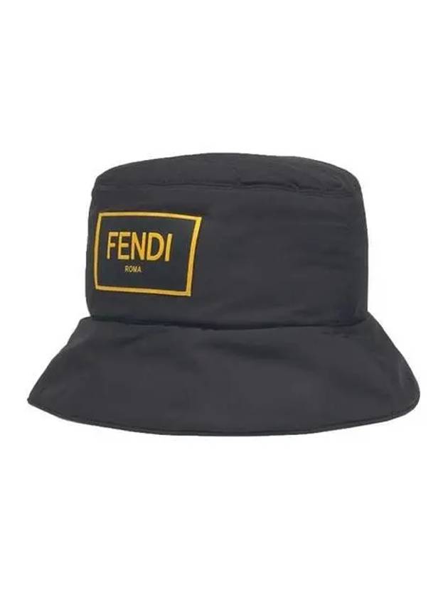 Luxury Fendi Roma Nylon Bucket Hat Black
