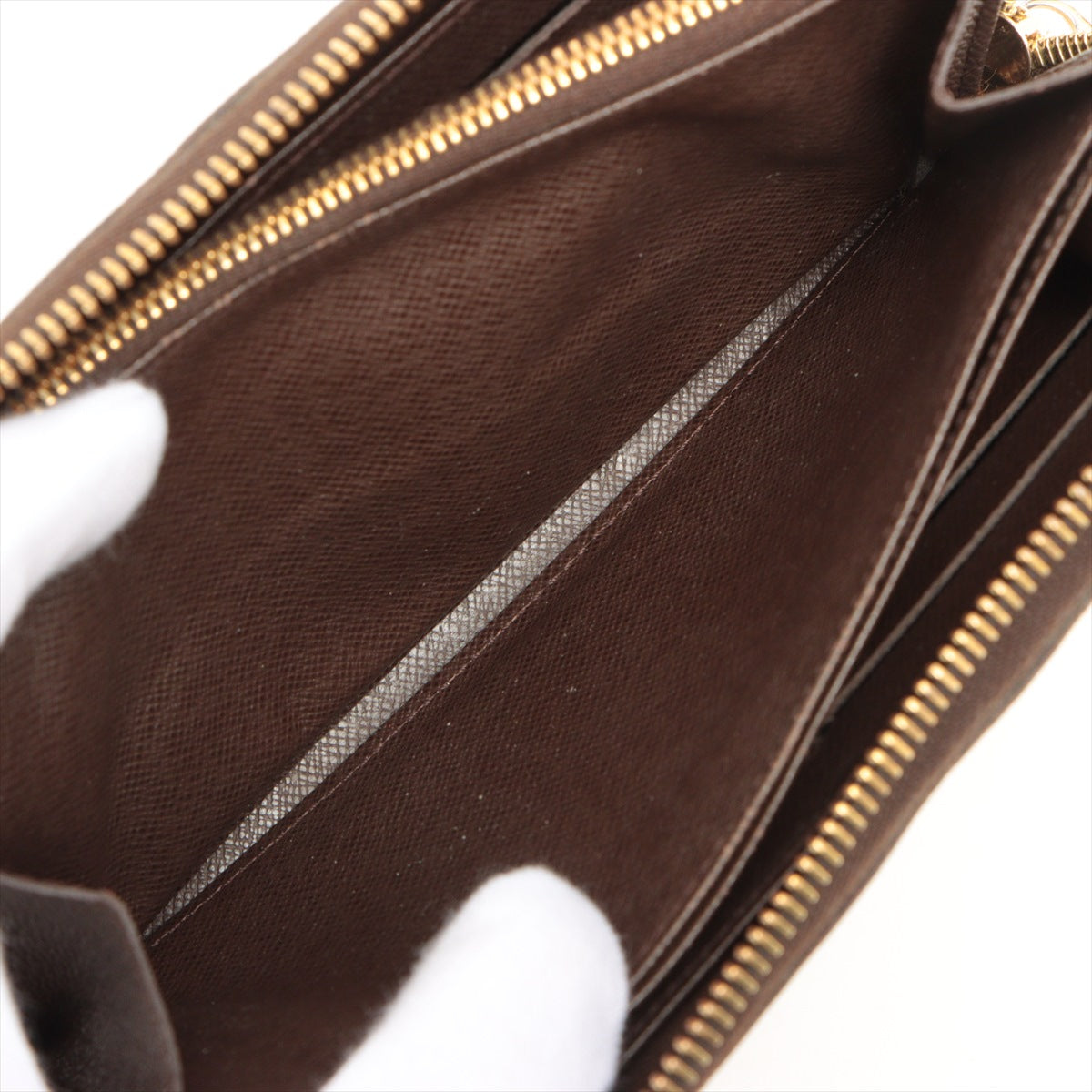 Louis Vuitton Damier Zippy Wallet N60015 Brown Round Zippe Wallet