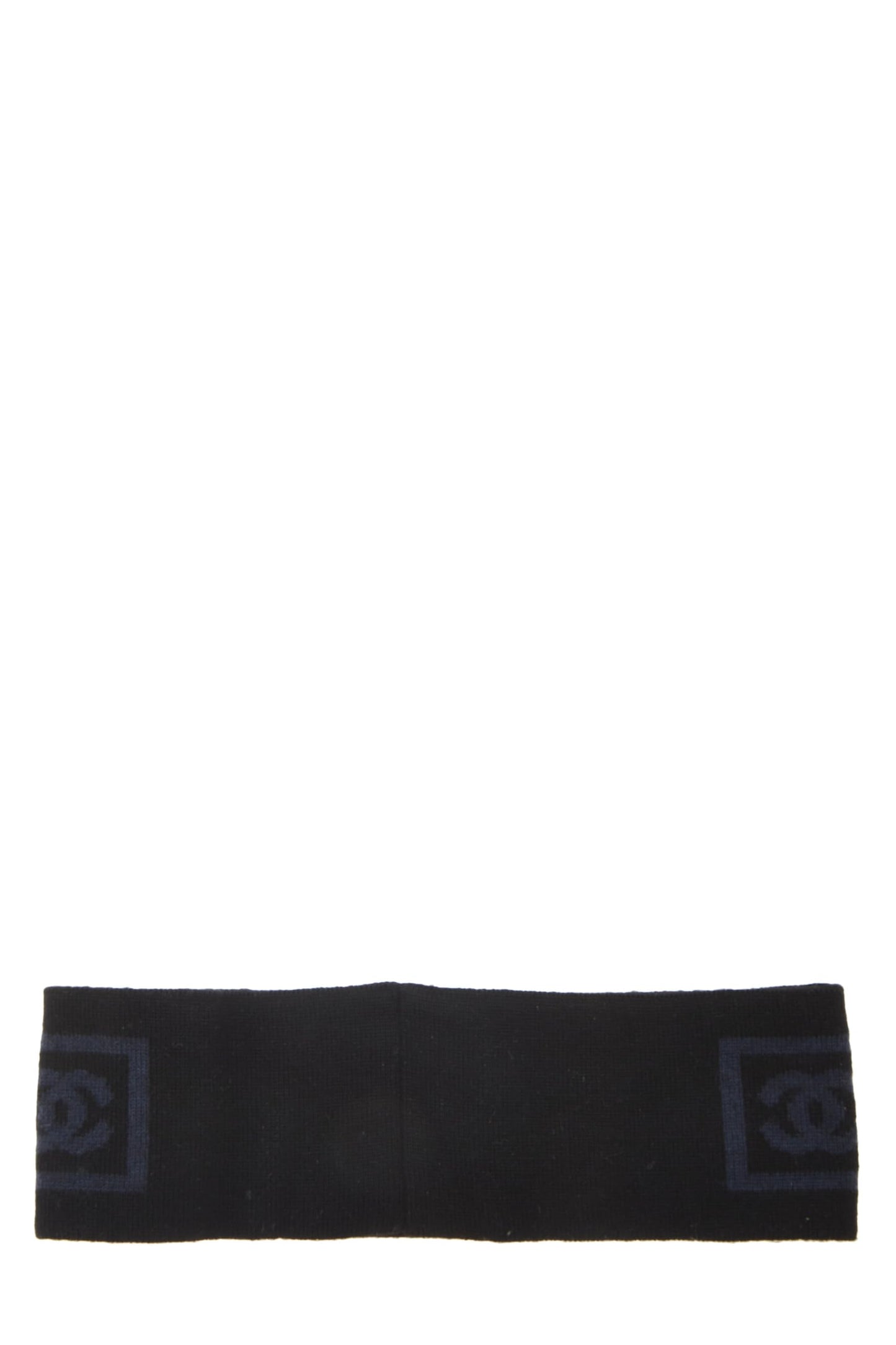Chanel  Black & Blue Wool Sport Ligne Headband, Black