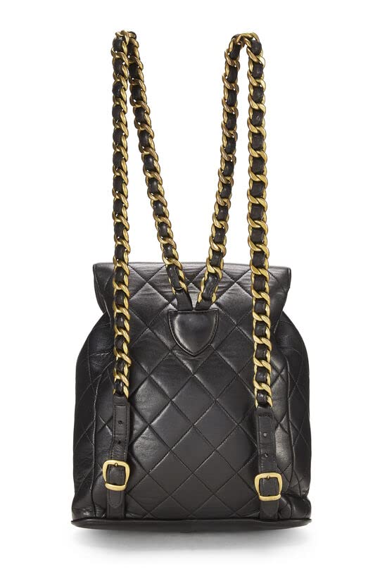 CHANEL,  Black Quilted Lambskin 'CC' Classic Backpack Medium, Black