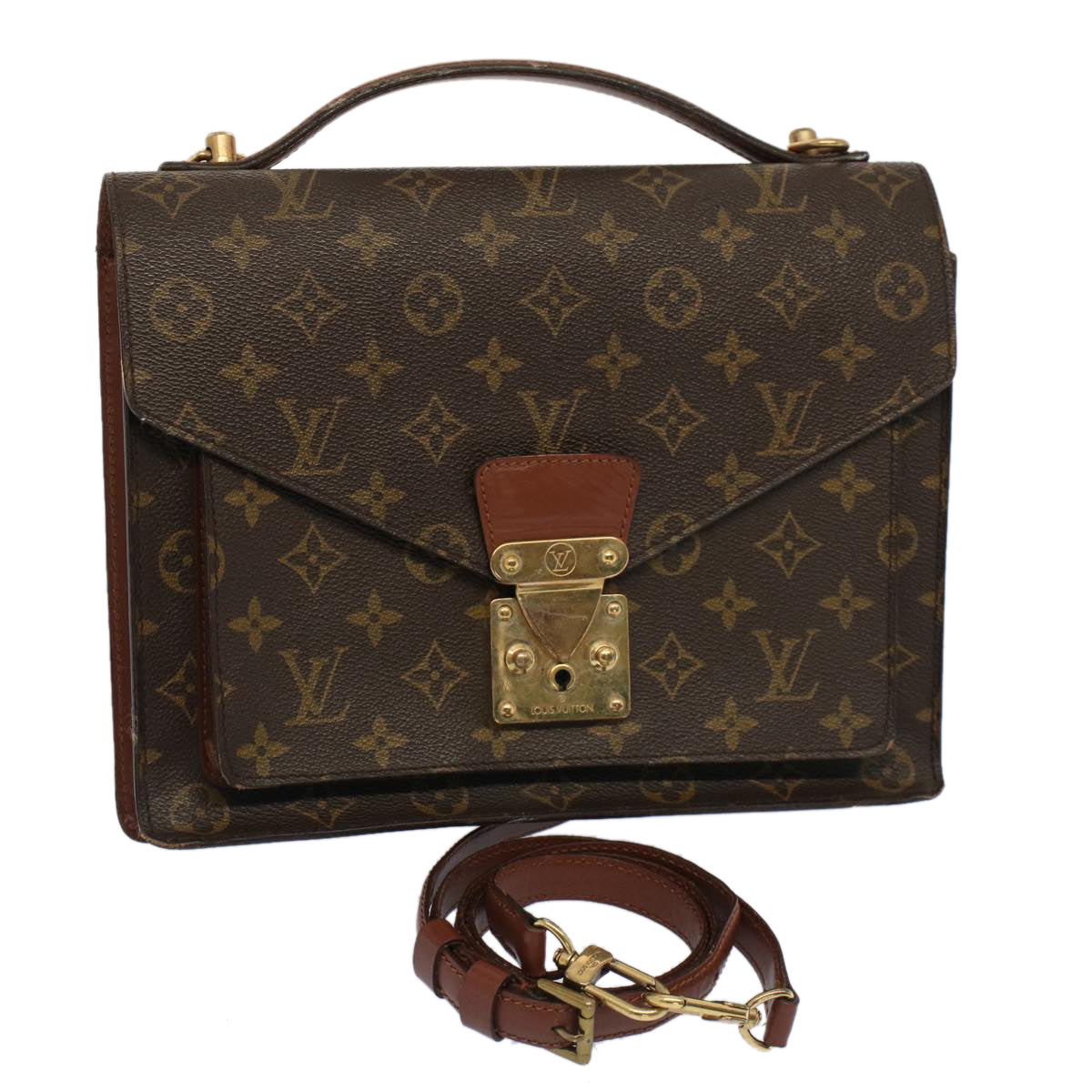 LOUIS VUITTON Monogram Monceau 28 Hand Bag 2way M51185 LV 52185