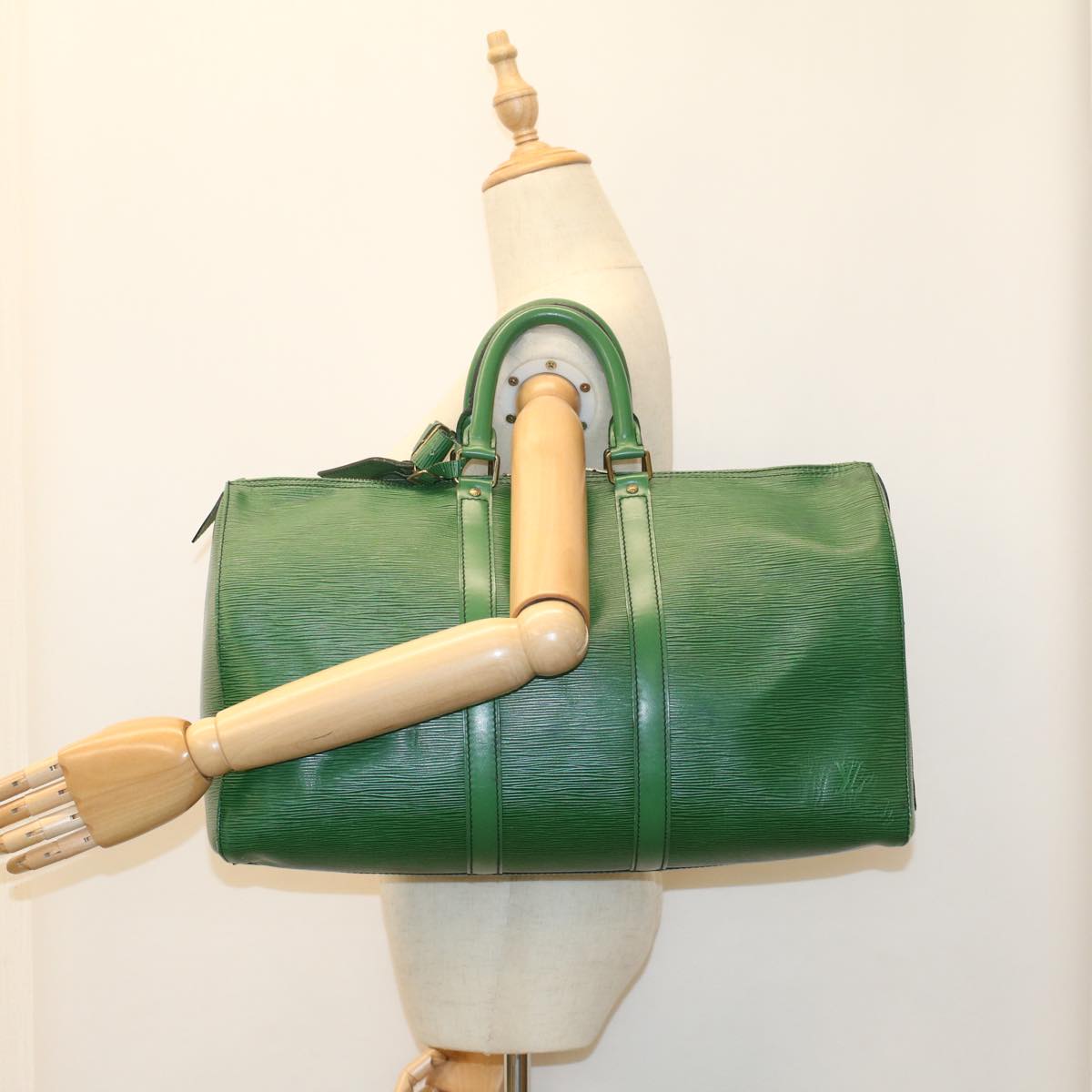 LOUIS VUITTON Epi Keepall 45 Boston Bag Green M42974 LV 52417