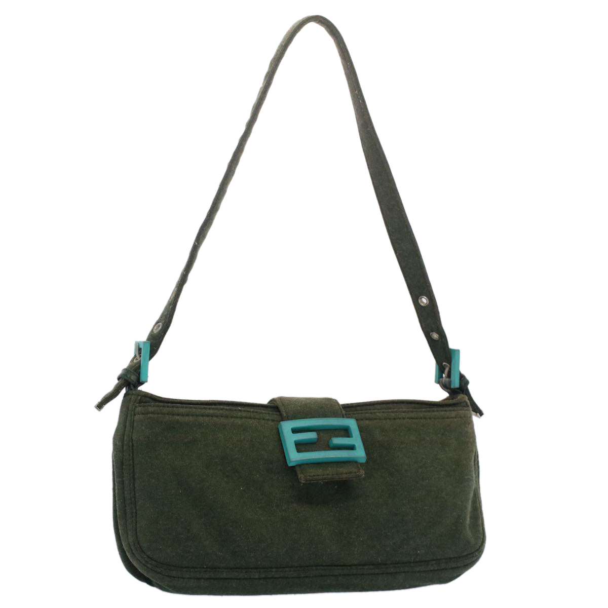 Luxury FendiMamma Baguette Shoulder Bag Nylon Green52438