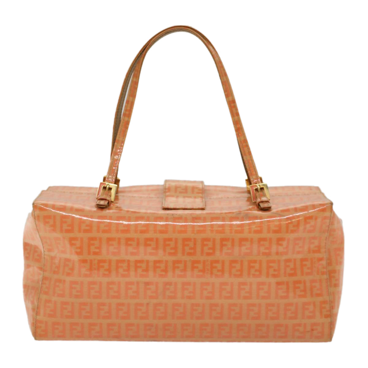 Luxury FendiZucchino Canvas Mamma Baguette Hand Bag Enamel Orange52439