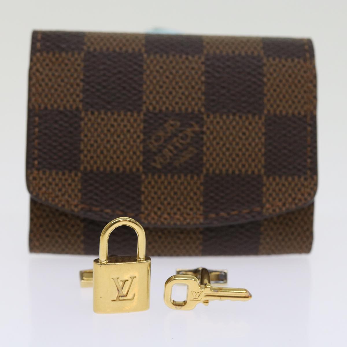 LOUIS VUITTON Damier Ebene Bouton de Manchette Cadena Eclet M64600 LV 52593