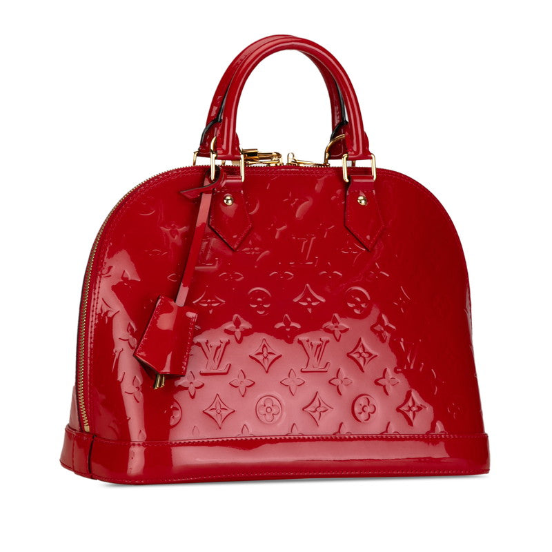 Louis Vuitton Monogram Vernis Alma MM Handbag M90098 Rose Andy Red Patent Leather  Louis Vuitton