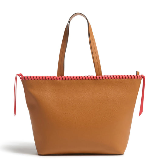 Outlet East West Tote-Roasted Pecan and Cayenne-Image 1-Vera Bradley