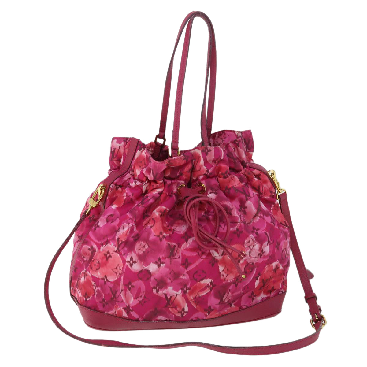 LOUIS VUITTON Monogram Ikat Flower Noeful MM Bag Nylon 2way M94313 LV 52934