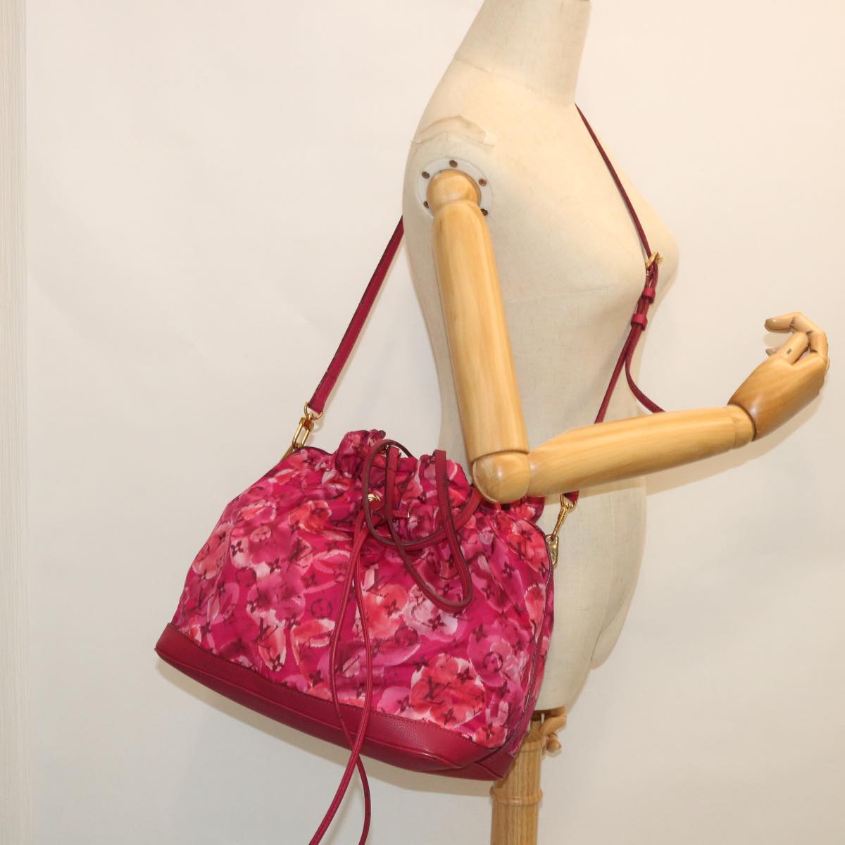 LOUIS VUITTON Monogram Ikat Flower Noeful MM Bag Nylon 2way M94313 LV 52934