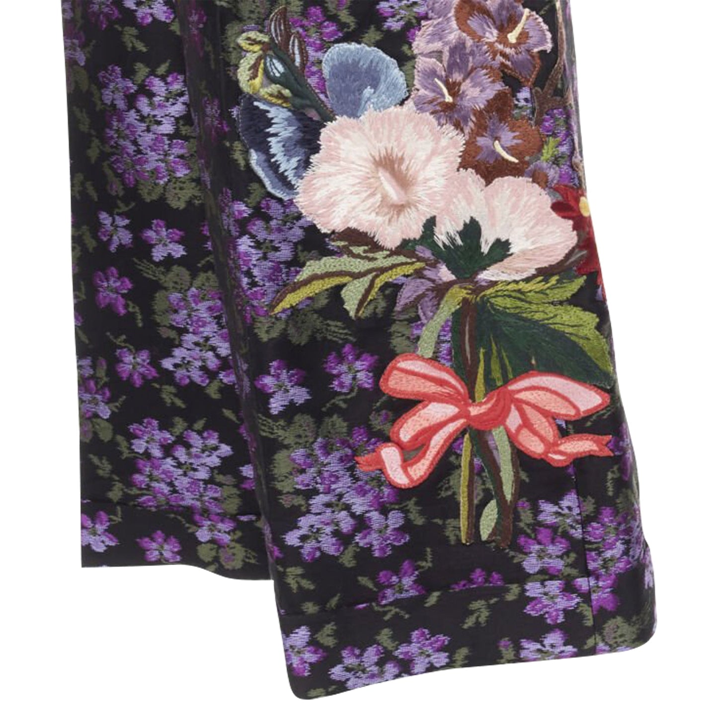 Gucci floral jacquard embroidery patch culotte shorts