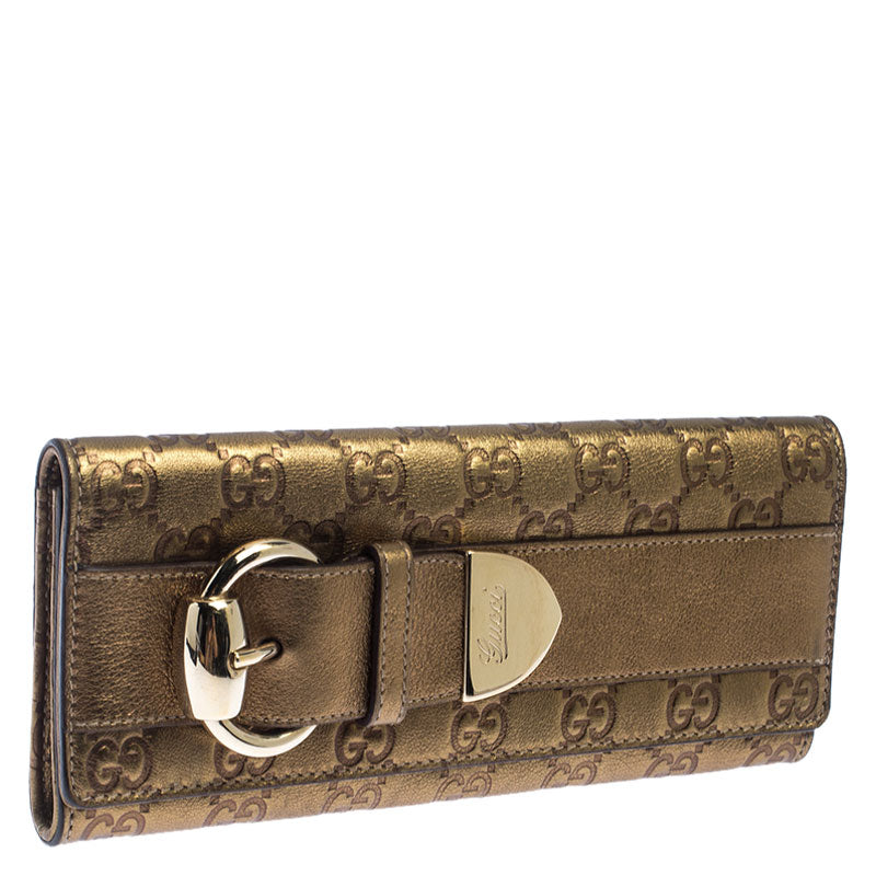 Luxury Gucci Trending 2025 Gold Luxury Gucci Trending 2025ssima Leather Buckle Continental Wallet..
