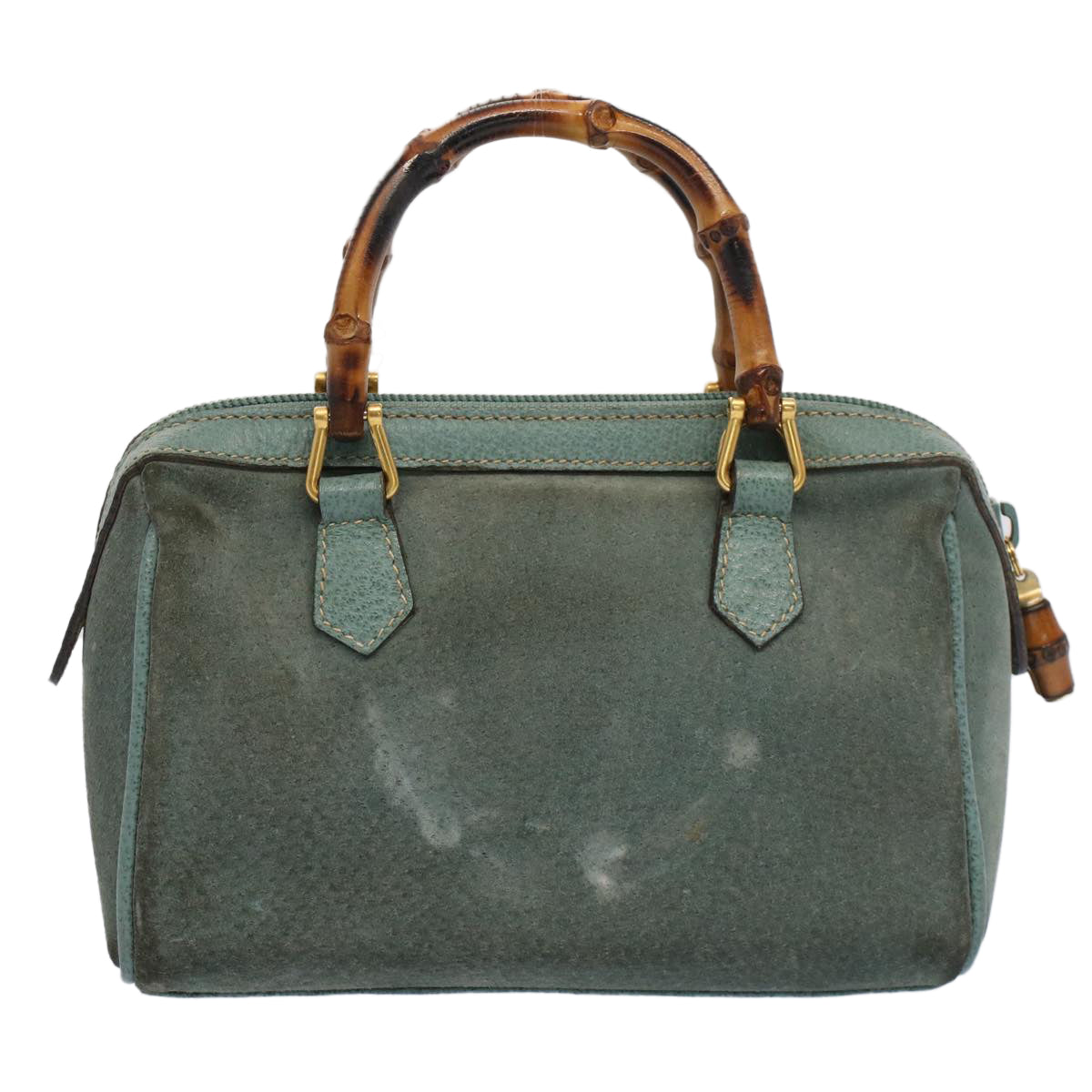 Luxury Gucci Bamboo Hand Bag Suede 2way Green 007 3444 0232  53007