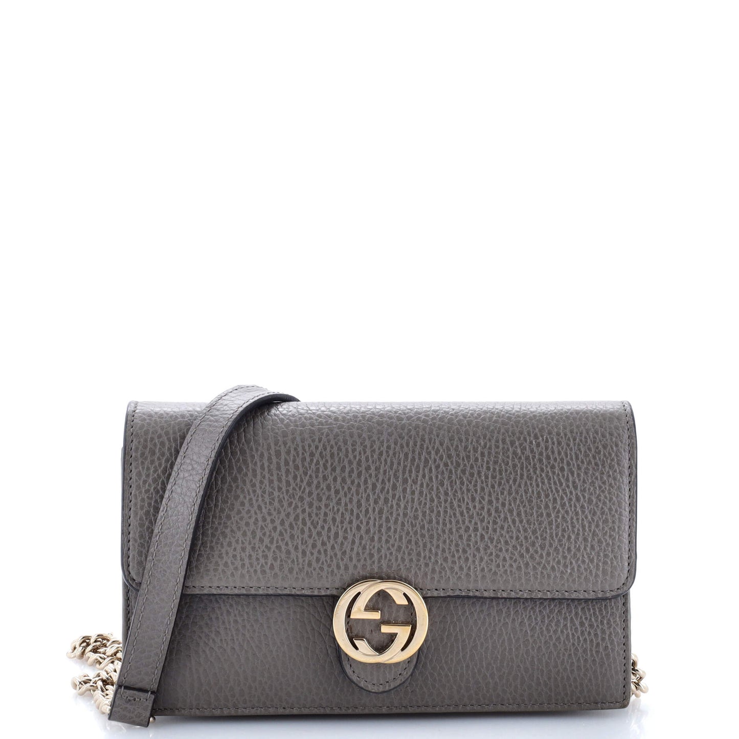 Luxury Gucci Trending 2025 Interlocking Wallet on Chain Leather