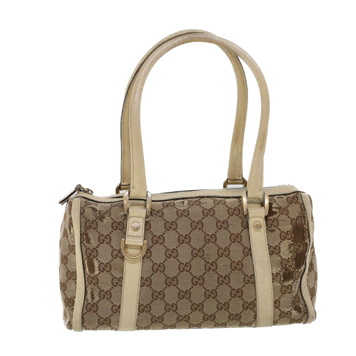 Luxury Gucci GG Canvas Hand Bag Beige White  53132